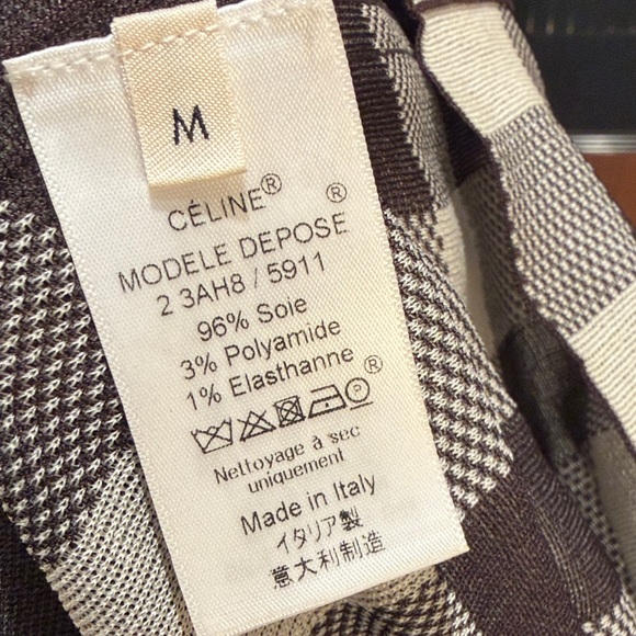 Celine Plaid Shift Dress in Brown and Cream - Women's Dress sz M - Picture 10 of 12